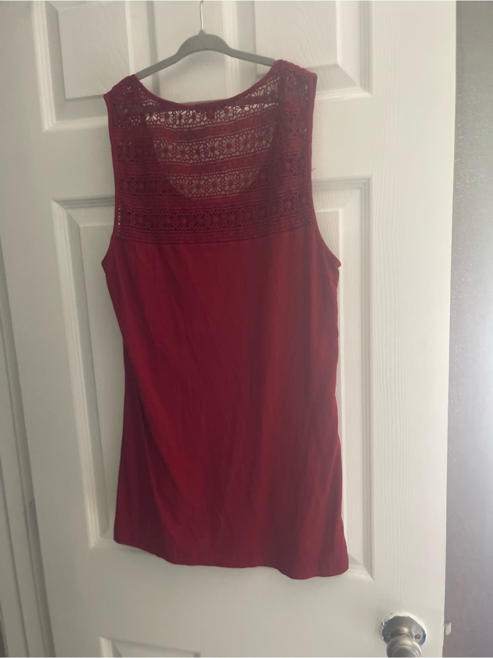 Massimo Dutti Burgundy Lace Sleeveless Top Size L